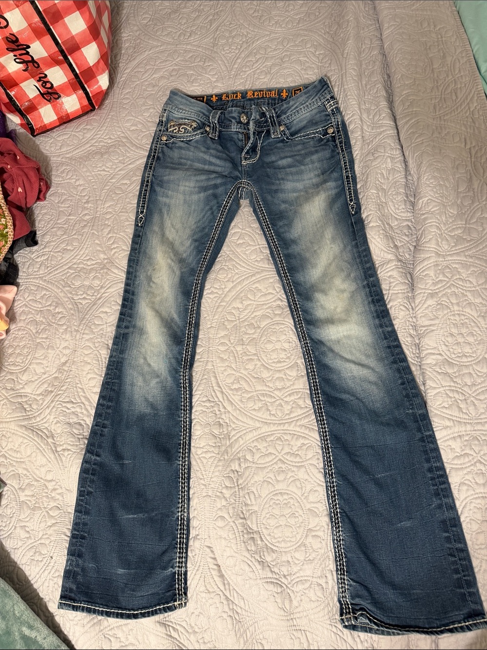 Rock Revival Women's Faded Blue Flare Jeans